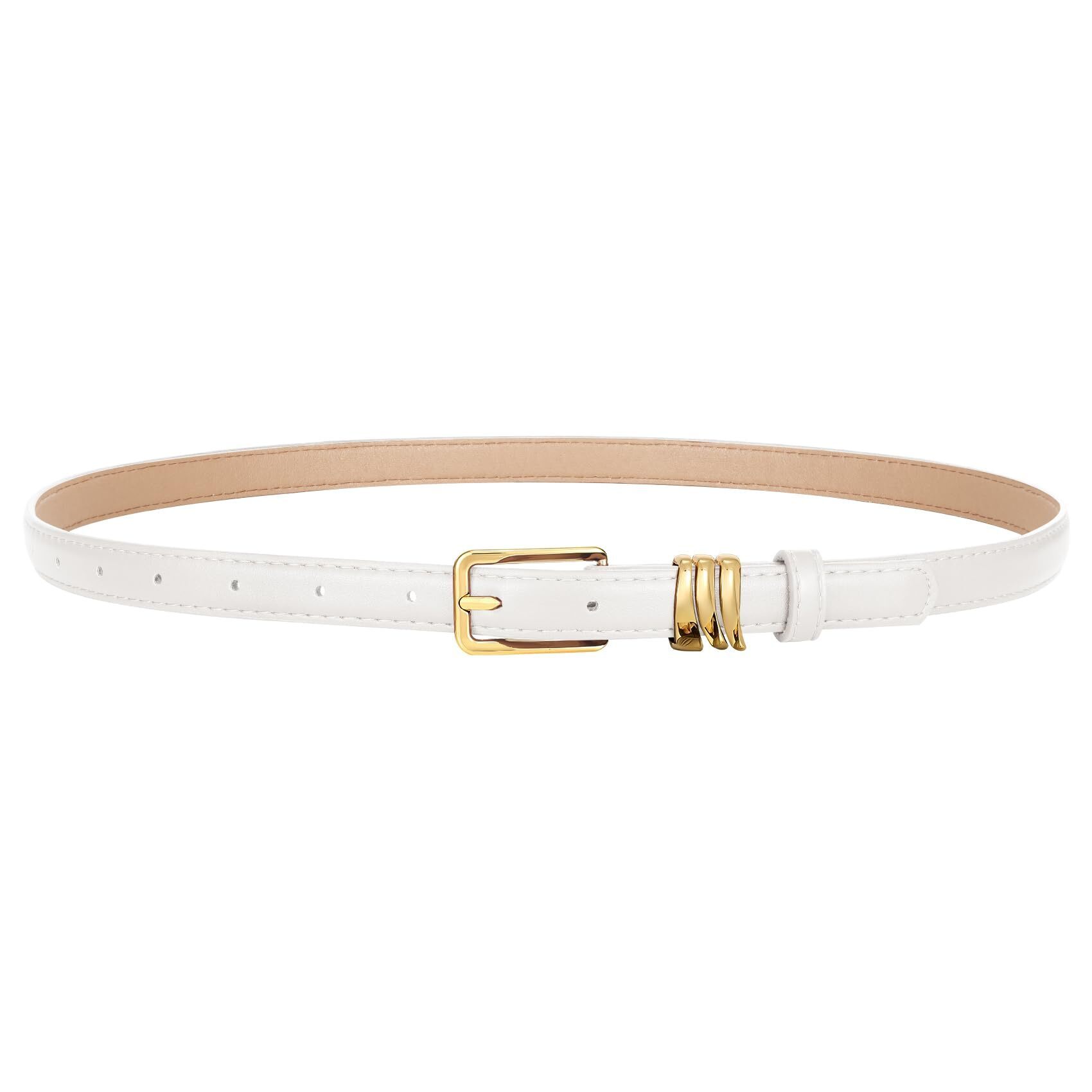 8255 Women Skinny Leather Belt Ladies Black Thin Waist Belt For Dresses Jeans